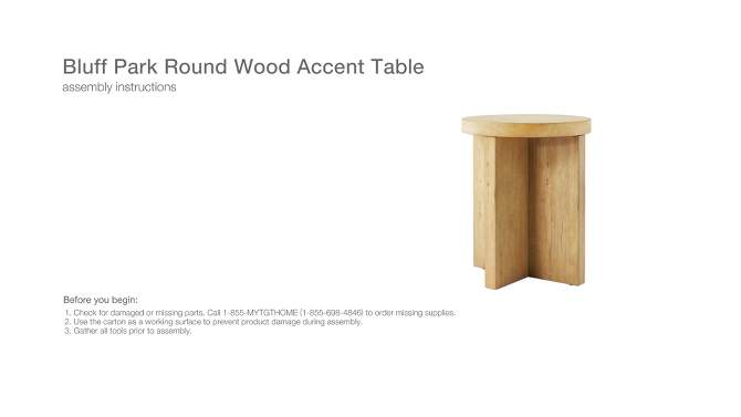 Bluff Park Round Wood Accent Table Natural - Threshold&#8482; designed with Studio McGee, 2 of 13, play video