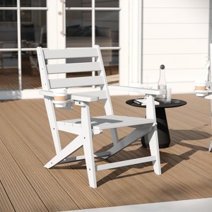 Merrick Lane Indoor/Outdoor Adirondack Dining Chair with Fold Out Cup Holder, Recycled All-Weather HDPE Adirondack Chair - 1 of 4