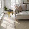 Royal Hampton Side End Table | 24.75 Inch Round Glass Top | Melting Drip Design |  Antique Gold - 3 of 4