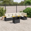 vidaXL 7 Piece Patio Sofa Set with Cushions - Black and Cream - 2 of 4