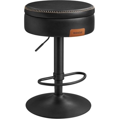 VASAGLE 360° Swivel Bar Stool, Height Adjustable Barstool with Storage