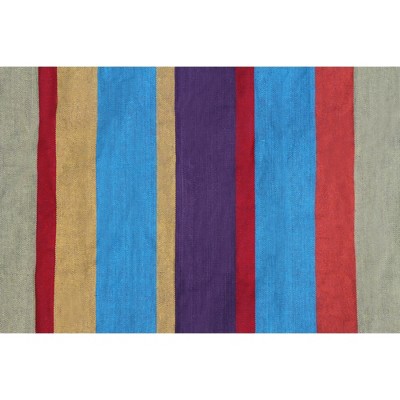 8ft Tropical Multicolor Cotton Hammock with Solid Pine Arc Stand