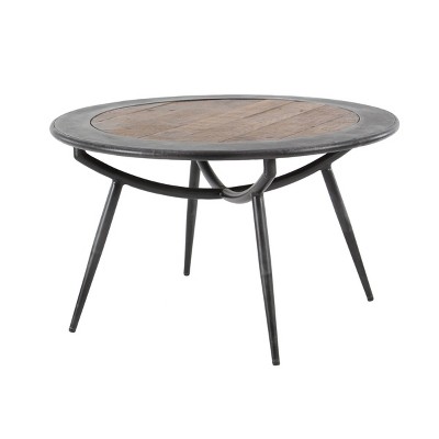 Wood and Iron Coffee Table Gray - Olivia & May