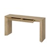 Gulches 60" Modern Farmhouse Console Table - 2 Concealed Drawers, Waterfall Design, Thickened Legs, Natural Wood Grain - 2 of 4
