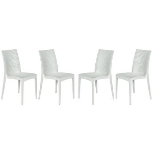 LeisureMod Mace Modern Plastic Dining Side Chair for Indoor and Outdoor, Set of 4 - 1 of 4