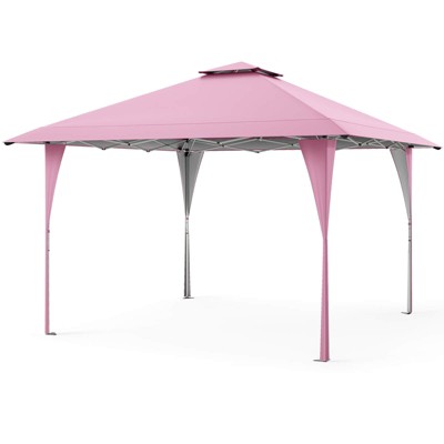 Costway 13 X 13 FT Pop up Gazebo Outdoor Canopy Tent with Portable Carrying Bag 8 Stakes Pink/Gray/Beige/Khaki