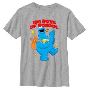 Boy's Sesame Street Cookie Monster 100 Days of School T-Shirt - 1 of 4