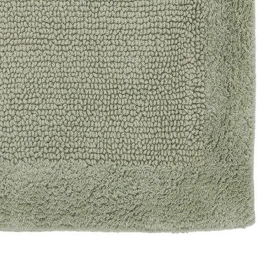 Edge Collection Dark Sage Cotton Tufted Reversible Bath Rug 17" x 24"