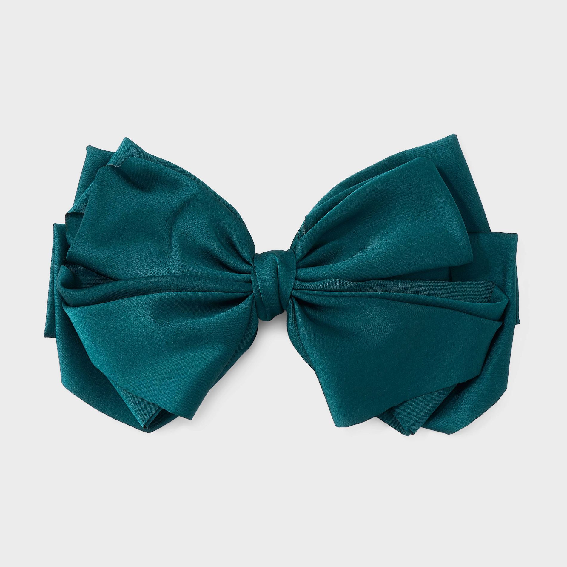 Satin Bow Hair Barrette - A New Day™ Teal Blue