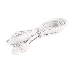Unique Bargains 2M 6P4C RJ11 to RJ11 Modular Telephone Adapter Cable Phone Cord White - 1 of 4