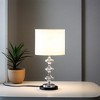 22.25" Crystal Prism Table Lamp – Geometric Chrome Base + White Linen Drum Shade - 2 of 4