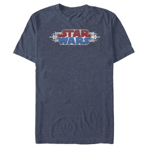 Men's Star Wars: A New Hope Distressed Blue and Red Logo T-Shirt - 1 of 3