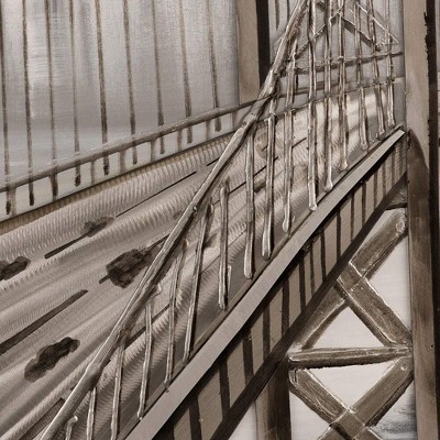 Gray and Beige Cityscape Canvas Wall Art, 59" x 39"