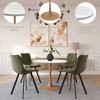 LeisureMod Bristol 27" Round Dining Table – MDF Top with Natural Wood Steel Pedestal Base, Modern Kitchen & Dining Room Accent Table for Small Spaces - 3 of 4