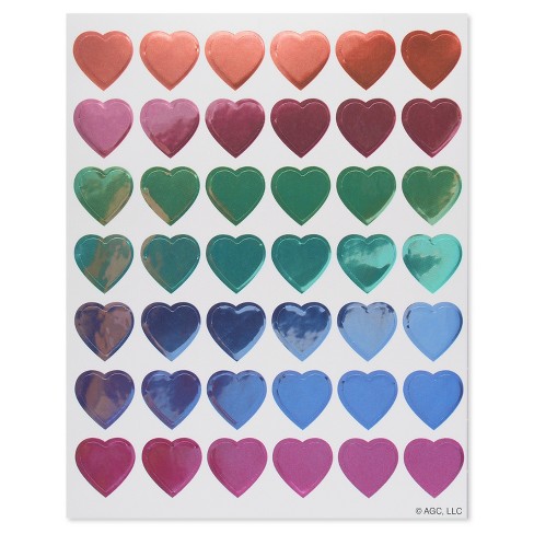 Small hearts foil stickers (108 pcs)
