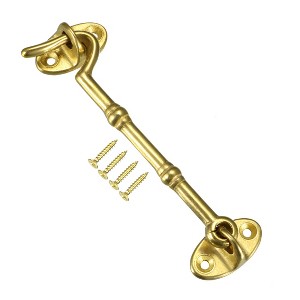 Unique Bargains Brass Cabin Eye Latch Gate Door Swivel Hook with Mounting Screw - 1 of 4