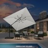 PURPLE LEAF 10x10 Ft Cantilever Umbrella Square Solar Powered LED Outdoor Patio Umbrella with 360°Rotation Adjustable With Base - 2 of 4