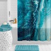 LunaLulinlk Waterproof Watercolor Marble 30% Recycled PEVA Shower Curtain and Hooks - 4 of 4
