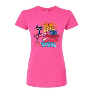 Women's - Pete the Cat - Groovy Poster Fitted Graphic T-Shirt - 1 of 3