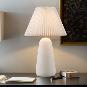 KTMBDW Ceramic Table Lamp, White Lamps for Bedroom Farmhouse Rustic Lamp Bedside Nightstand Lamp Side Table Lamps for Living Room, 21IN - 1 of 4
