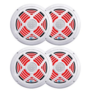 8 Inch White RGB LED Marine Speakers (2) Pair ATG8MRGB-W - 1 of 4
