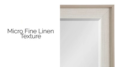 Kobert 20" x 30" Natural Linen Texture Rectangular Wall Mirror