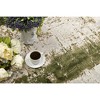 HomeRoots 8' Ivory and Green Abstract Power Loom Distressed Runner Rug - 4 of 4