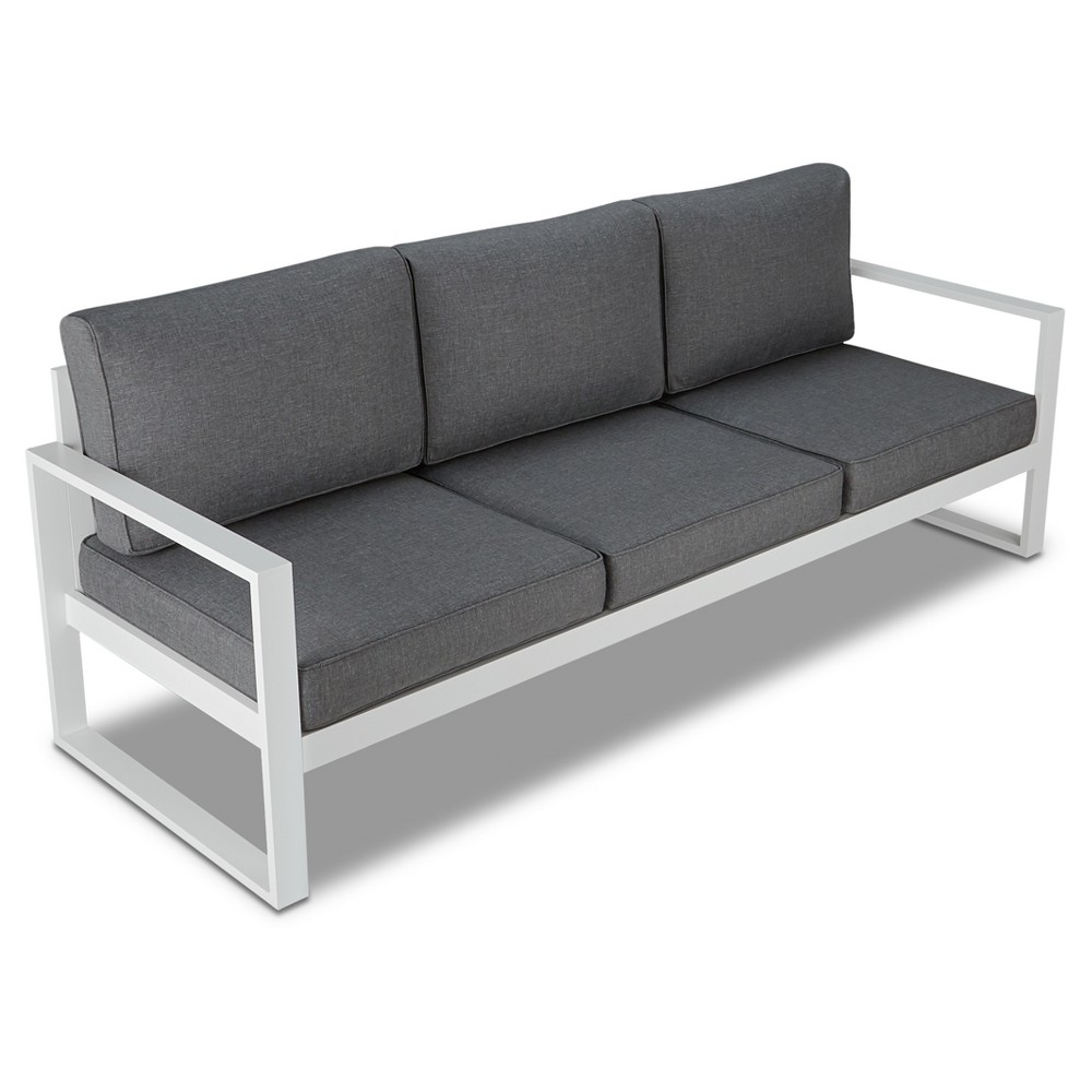 Photos - Garden Furniture RealFlame Baltic 1pc Metal Patio Sofa - White - Real Flame 