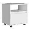 NicBex Modern Wood Nightstand with Drawer,Bedside Table with Wheels& Open Shelf,Mobile Night Stand for Bedroom,Living Room - 4 of 4