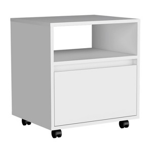 NicBex Nightstand with Drawer,Modern Side Table with Storage Space,Bedside Table for Bedroom,Living Room,Black/White - 1 of 4