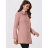 INSPIRE CHIC Women's Christmas Peter Pan Collar Double Breasted Long Trench Winter Pea Coat - 3 of 4