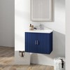 DOMETOUR 24 Floating Wall Mounted Bathroom Vanity with White Porcelain Sink and Soft Close Doors - 2 of 4