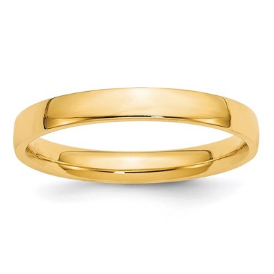 Black Bow Jewelry 2mm to 6mm 14K Yellow Gold Lightweight Domed Comfort Fit Band