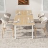 Dining Table for 6, 63" Large Extendable Dining Room Table for 6, Kitchen Table with Metal Frame & MDF Board, Wood Dinner Table for 6 - Natural Wood - 4 of 4