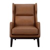 Treasure Trove Accents Accent Chair Buckman Brown/Glossy Black: Leather Upholstery, Rubberwood Frame, No Assembly Required - 2 of 4