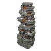 Alpine Corporation 47" Multi-Level Stone Tower Fountain: Polyresin, LED, Outdoor Use, 7 Basins - 3 of 4