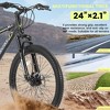 NAYSAYE 24 Inch Mountain Bike 21 Speed Dual Disc Brakes Steel Frame Bikes for Adults for Outdoor Adventure, Black and Green, 26.3"*7.88"*28.35" - 2 of 4