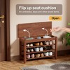 Lycvki Solid Wood Front Door Shoe Rack Bench - 3 of 4