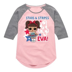 Girls' - LOL Surprise! - 4th of July Shirt Tail Raglan Graphic T-shirt - 1 of 4