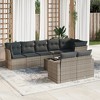 vidaXL 9 Piece Patio Sofa Set with Cushions - Gray With Table - 2 of 4