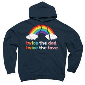 Adult Adult Design By Humans Rainbow Twice The Dad & Love By  Pullover Hoodie - 1 of 2