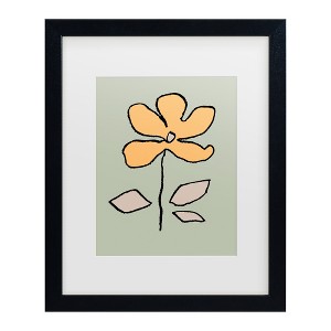 Trademark Fine Art - Pictufy Studio  Flower Yellow and Green Matted Framed Art - 1 of 4