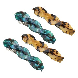 Unique Bargains Women's Tortoise Shell French Hair Barrettes 4 Pcs - 1 of 4