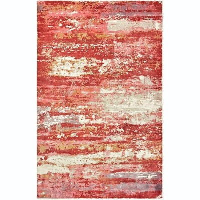Oriental Weavers Formations 70004 Pink/ Red Indoor Area Rug - 2'6" x 10'
