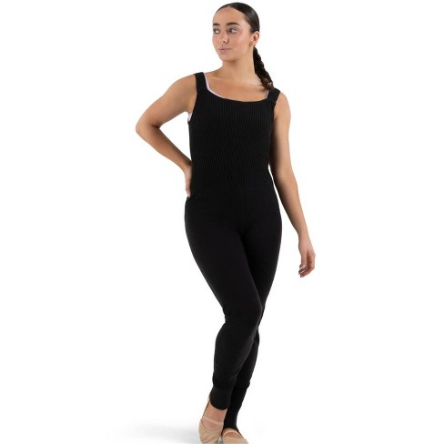 Capezio Black Women's Full Length Romper, Medium/Large