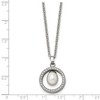 Chisel Titanium Polished with Cubic Zirconia and Freshwater Cultured Pearl Necklace 22" - 4 of 4
