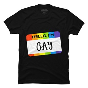 Adult Design By Humans Hello I'm Name Tag Rainbow Pride By MINHMINH T-Shirt - 1 of 2