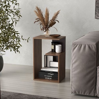 NicBex Modern 3-Tier End Table Living Room, 25" High Side Table, Multipurpose Nightstand with Storage, Living Room Sofa Table, Small Table