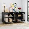 VYNXARIA Modern Black Accent Sideboard Cabinet with Acrylic Doors for Versatile Storage - 3 of 4