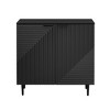 Okak  Sideboard Cabinet, Entryway Cabinet with Adjustable Shelves and Stylish Geometric Design Door, Accent Cabinet for Entryway, Living Room, Black - 3 of 4